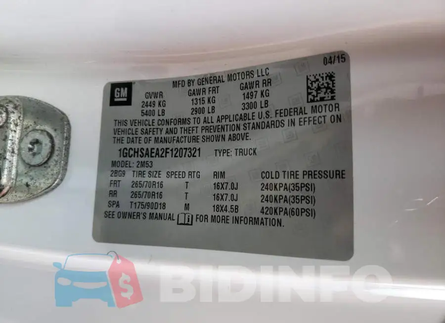 1GCHSAEA2F1207321 Photo# 12