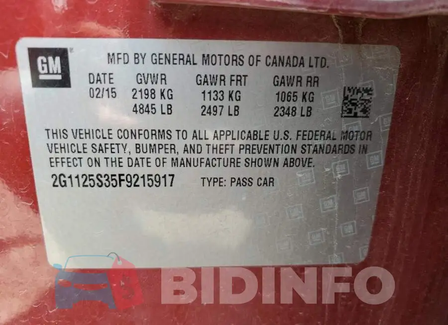 2G1125S35F9215917 Photo# 12