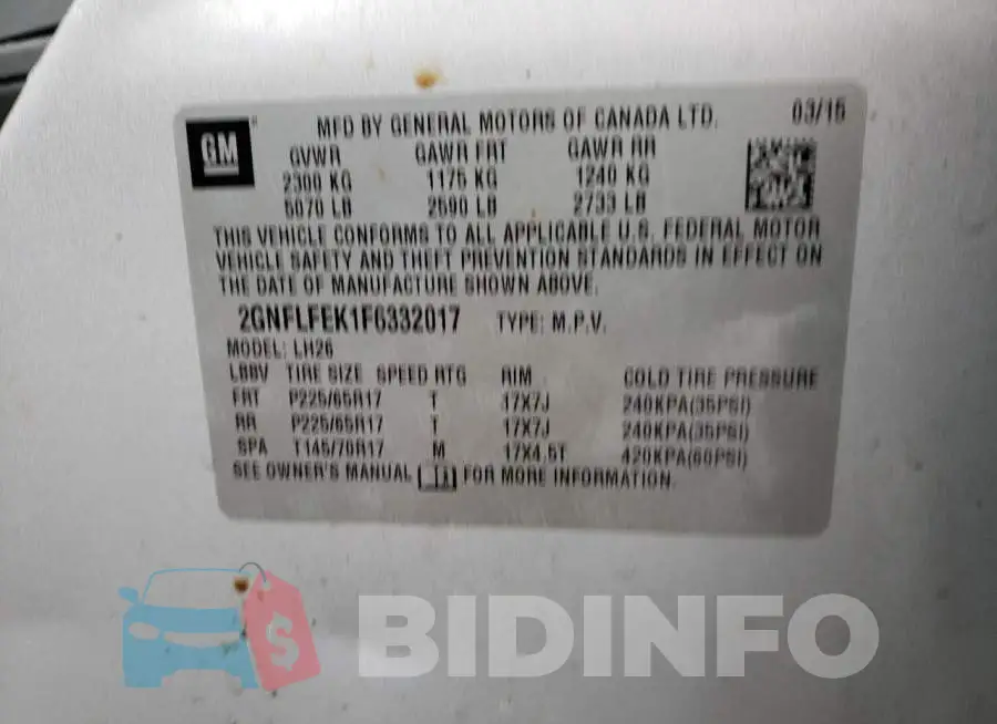 2GNFLFEK1F6332017 Photo# 13