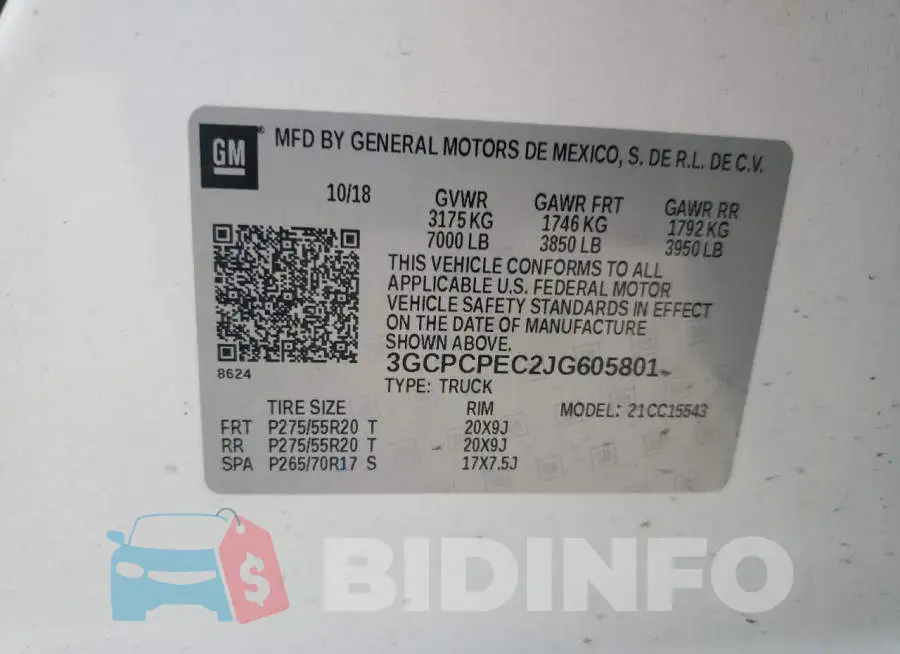 3GCPCPEC2JG605801 Photo# 13
