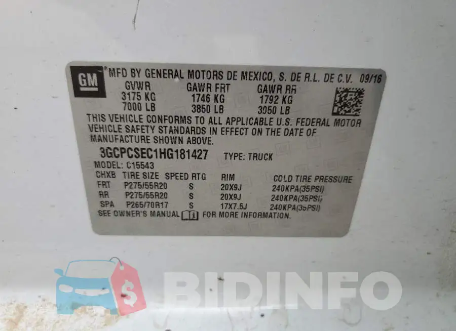 3GCPCSEC1HG181427 Photo# 12