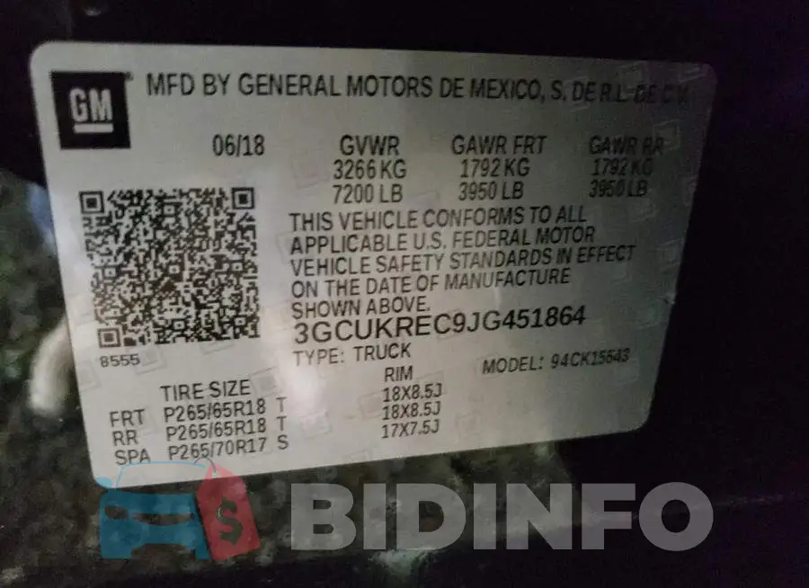 3GCUKREC9JG451864 Photo# 13