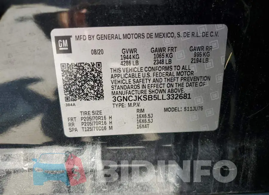 3GNCJKSB5LL332681 Photo# 12