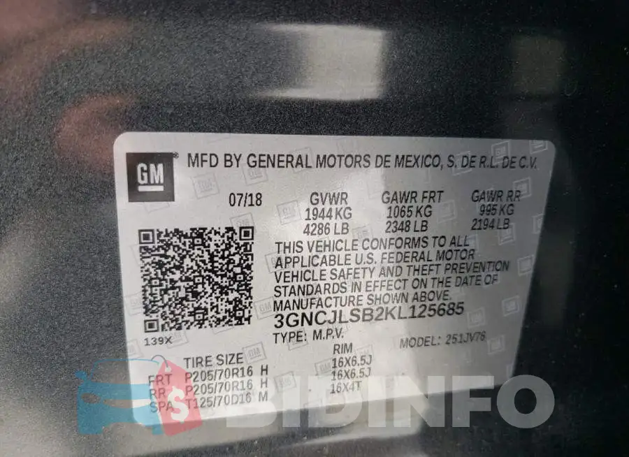 3GNCJLSB2KL125685 Photo# 14
