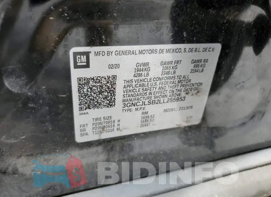3GNCJLSB2LL255953 Photo# 13