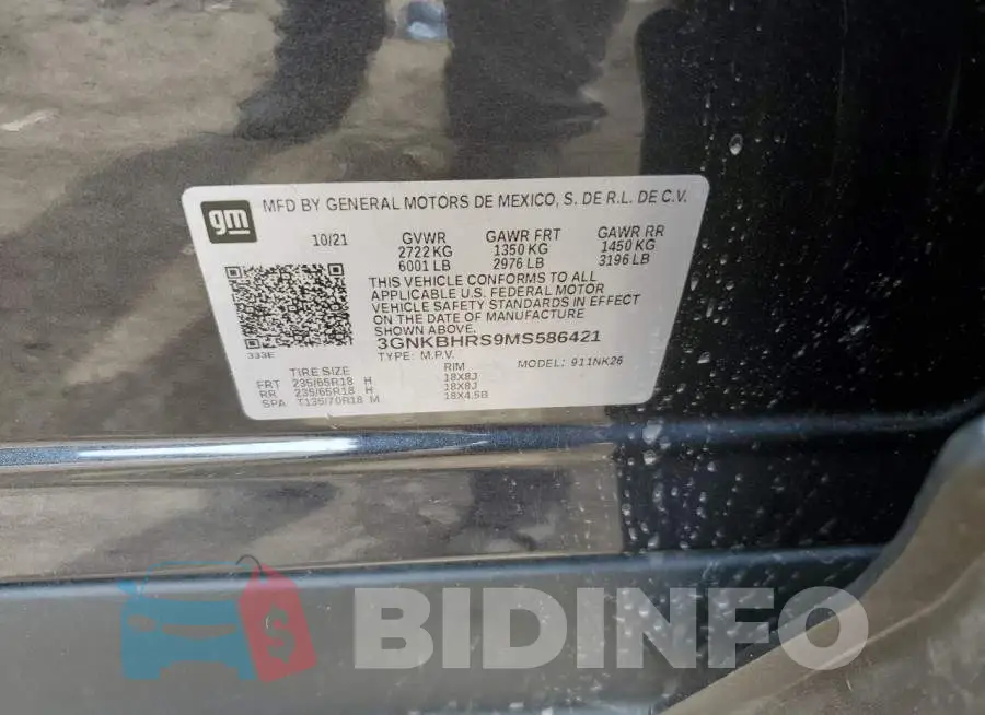 3GNKBHRS9MS586421 Photo# 12