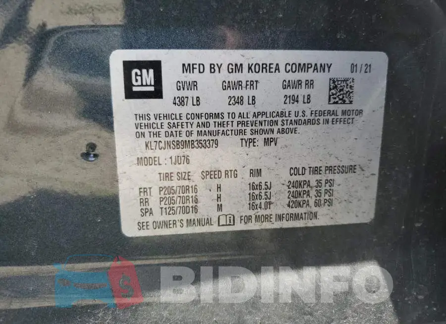 KL7CJNSB9MB353379 Photo# 13