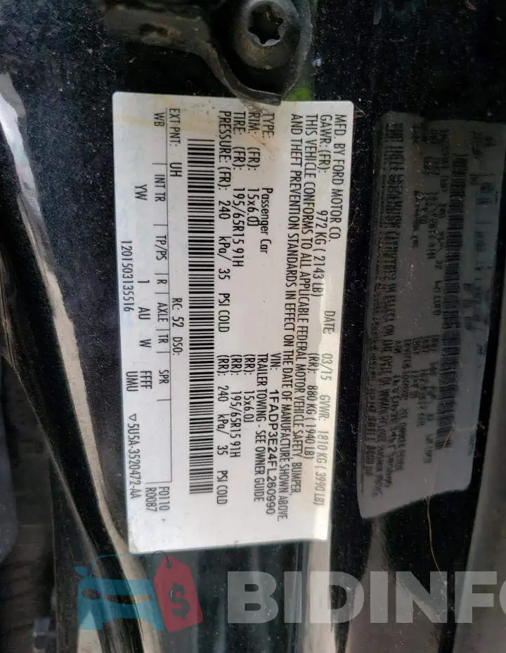 1FADP3E24FL260990 Photo# 12