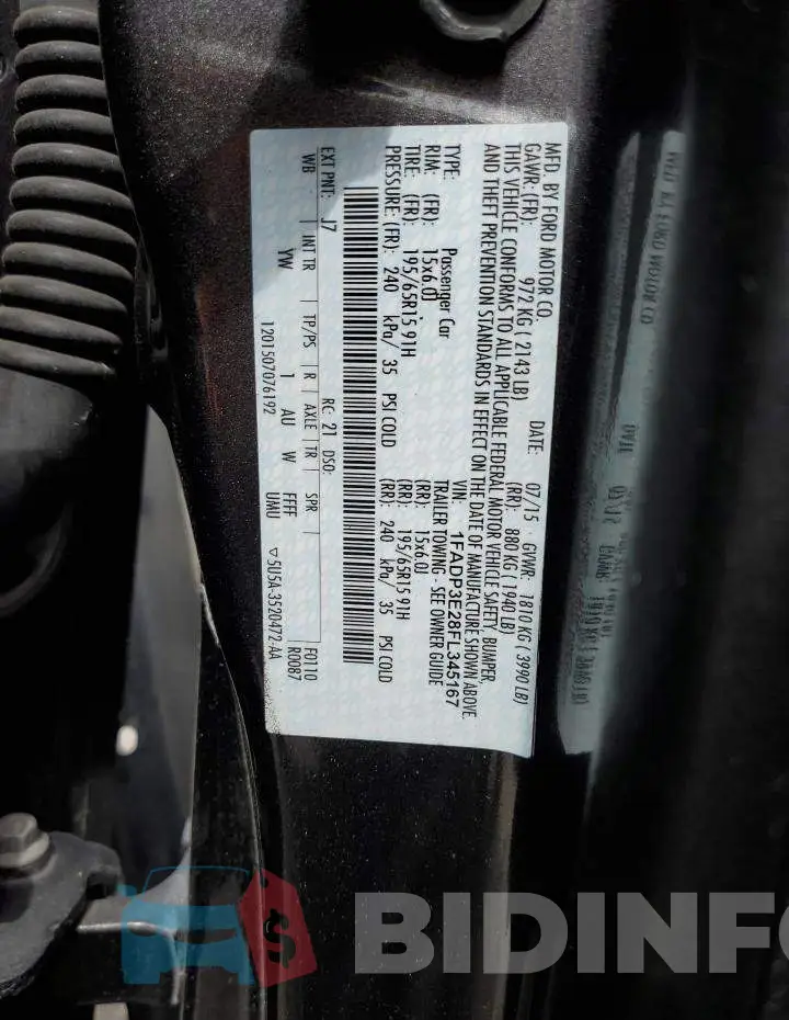 1FADP3E28FL345167 Photo# 12