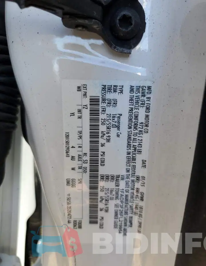 1FADP3F26FL219954 Photo# 12