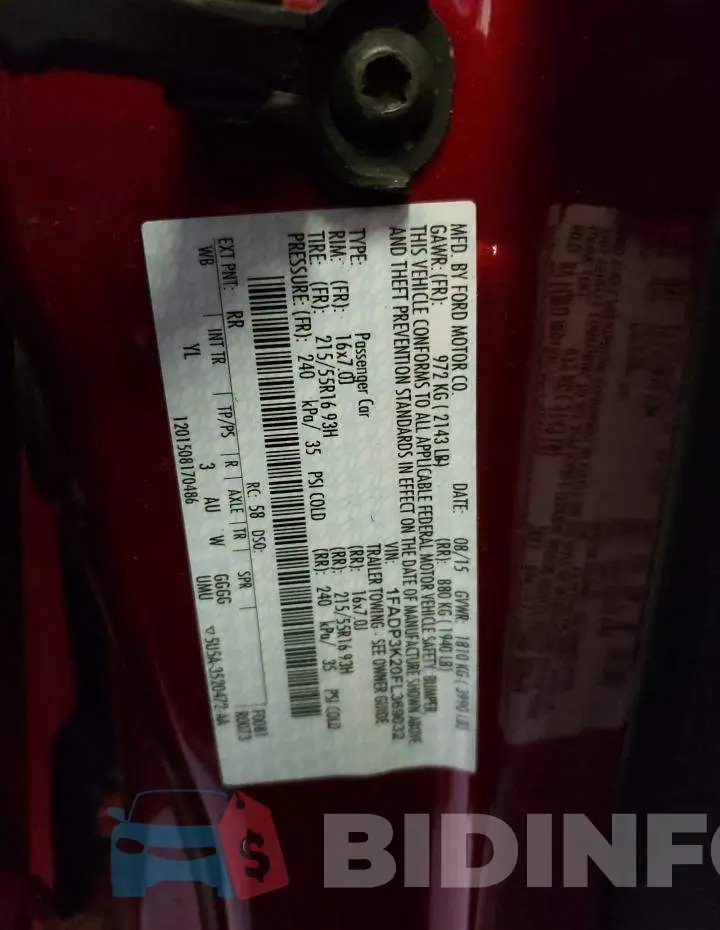 1FADP3K20FL369032 Photo# 13