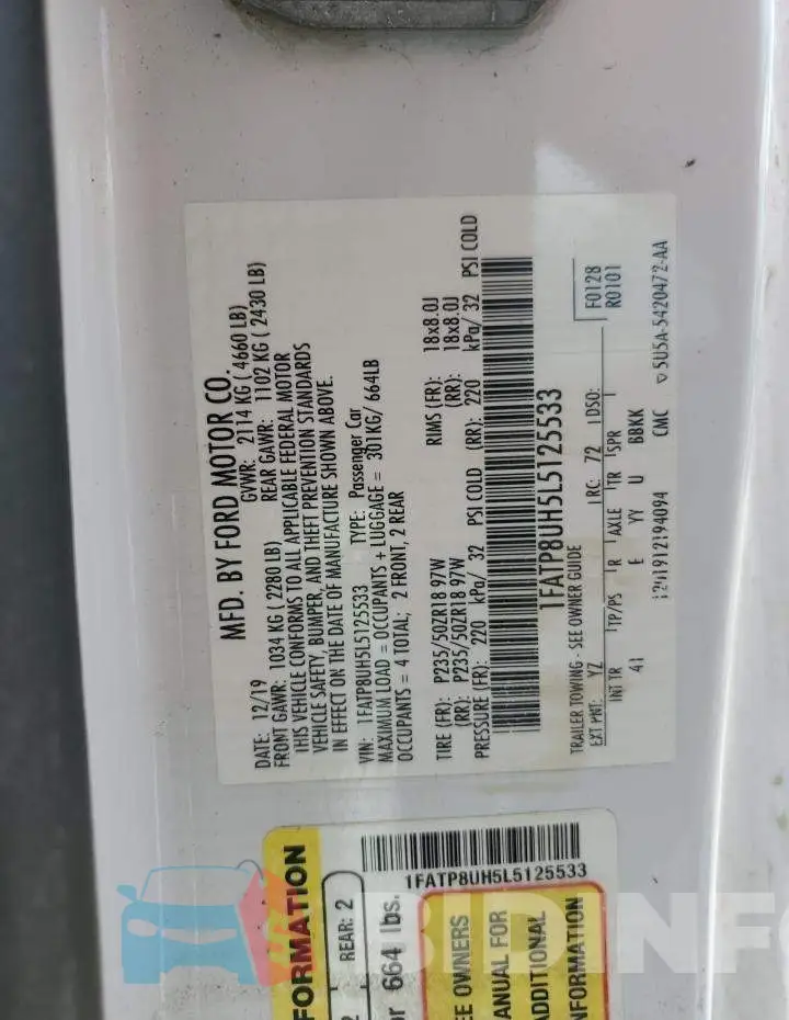 1FATP8UH5L5125533 Photo# 12