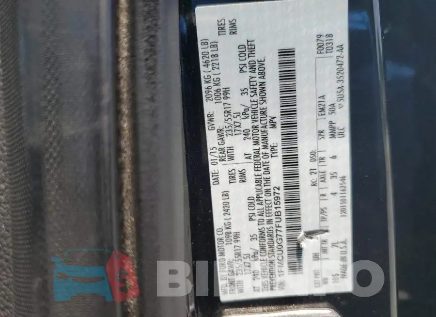 1FMCU0G77FUB15972 Photo# 13