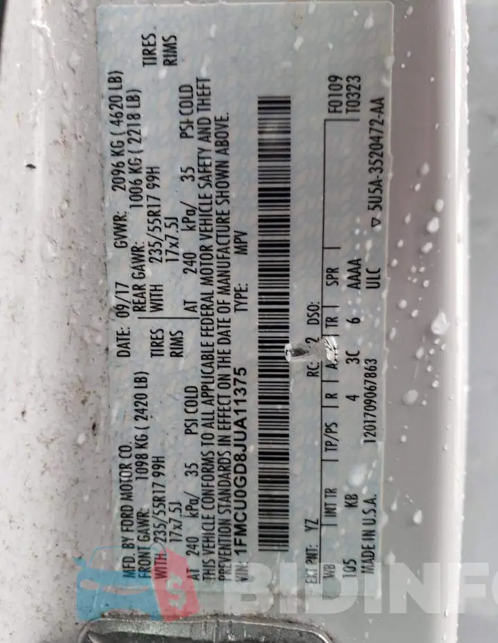 1FMCU0GD8JUA11375 Photo# 13