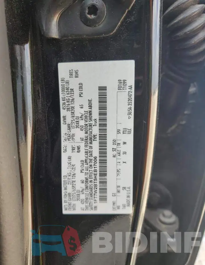 1FT7W2BT5HEB17006 Photo# 12