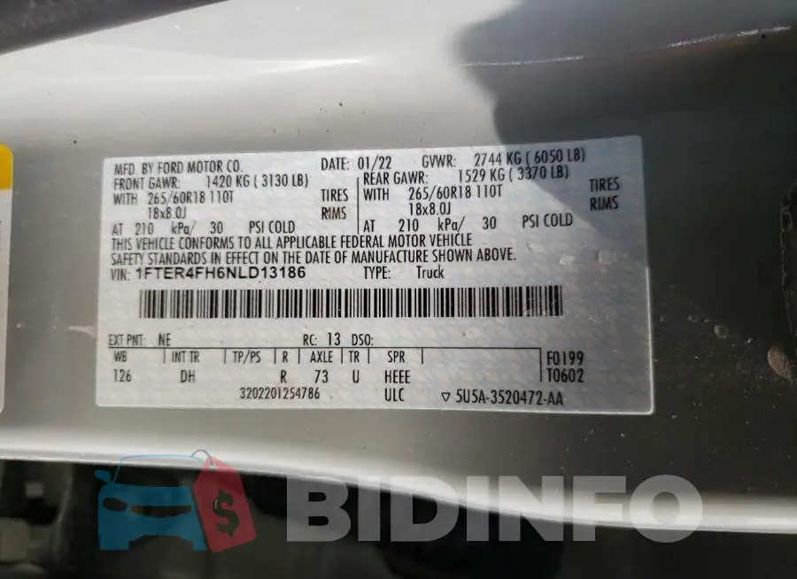 1FTER4FH6NLD13186 Photo# 12