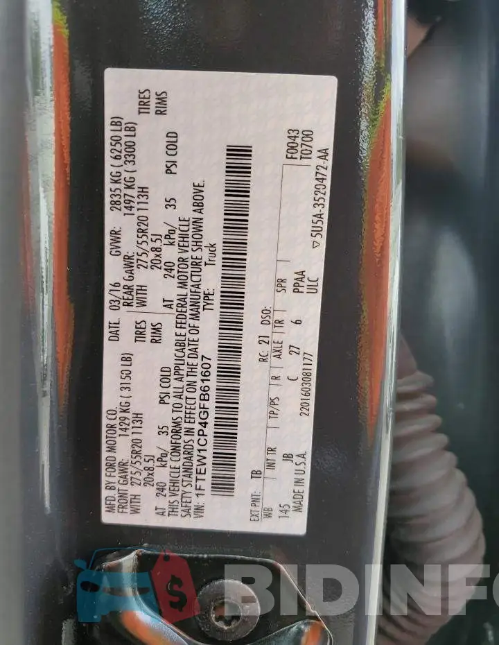 1FTEW1CP4GFB61607 Photo# 12