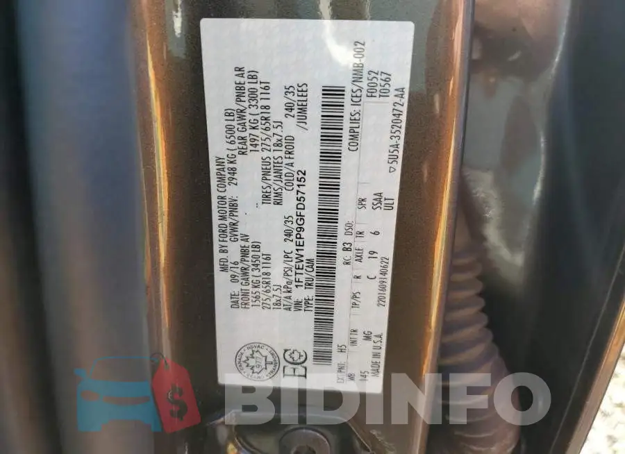 1FTEW1EP9GFD57152 Photo# 12