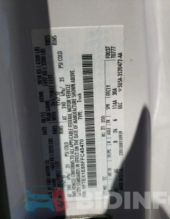 1FTEX1E85FFC45470 Photo# 12