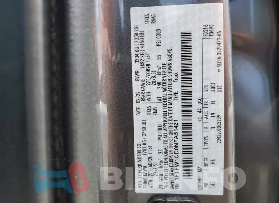 1FTFW1CD0NFA51421 Photo# 12