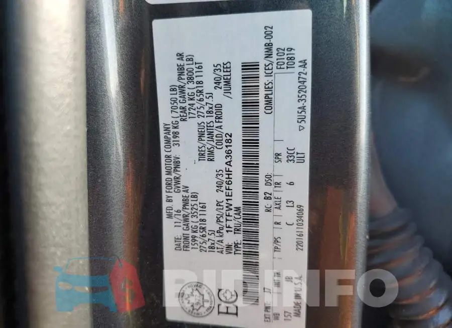 1FTFW1EF6HFA36182 Photo# 12