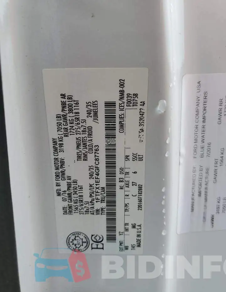 1FTFX1EF4GFC87763 Photo# 12