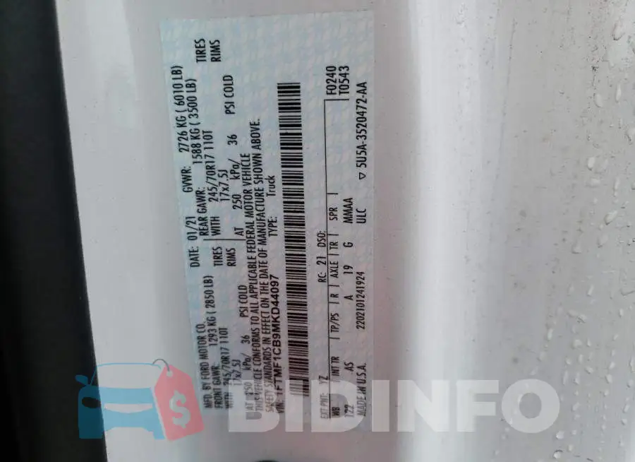 1FTMF1CB9MKD44097 Photo# 10