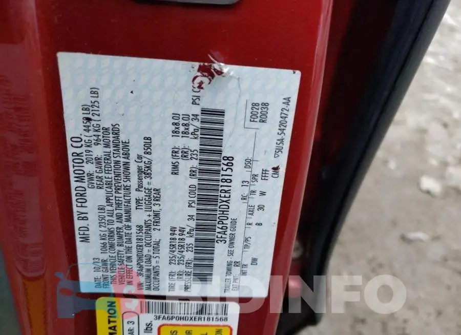 3FA6P0HDXER181568 Photo# 12
