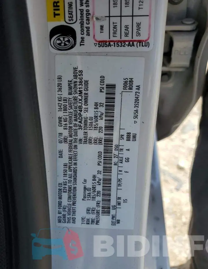 3FADP4BJXJM138658 Photo# 12