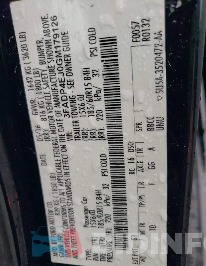 3FADP4EJ0GM179126 Photo# 12