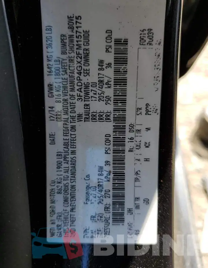 3FADP4GX2FM157175 Photo# 13