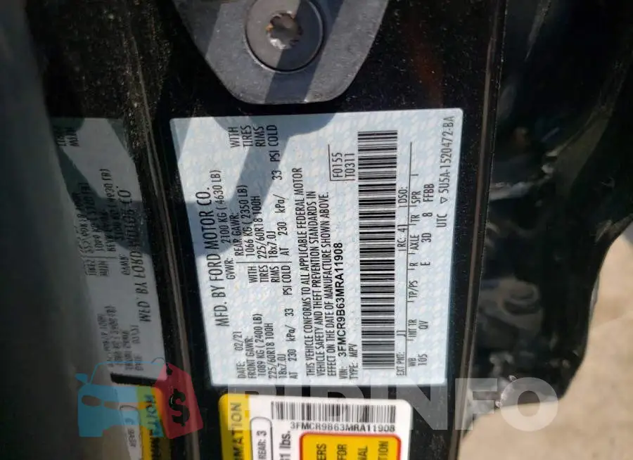 3FMCR9B63MRA11908 Photo# 12