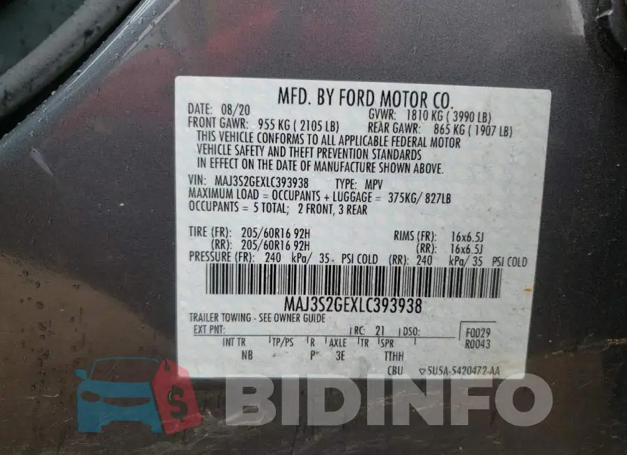 MAJ3S2GEXLC393938 Photo# 12