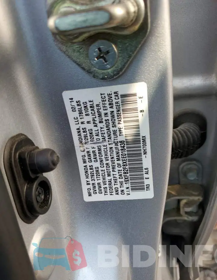 19XFB2F8XEE018436 Photo# 12