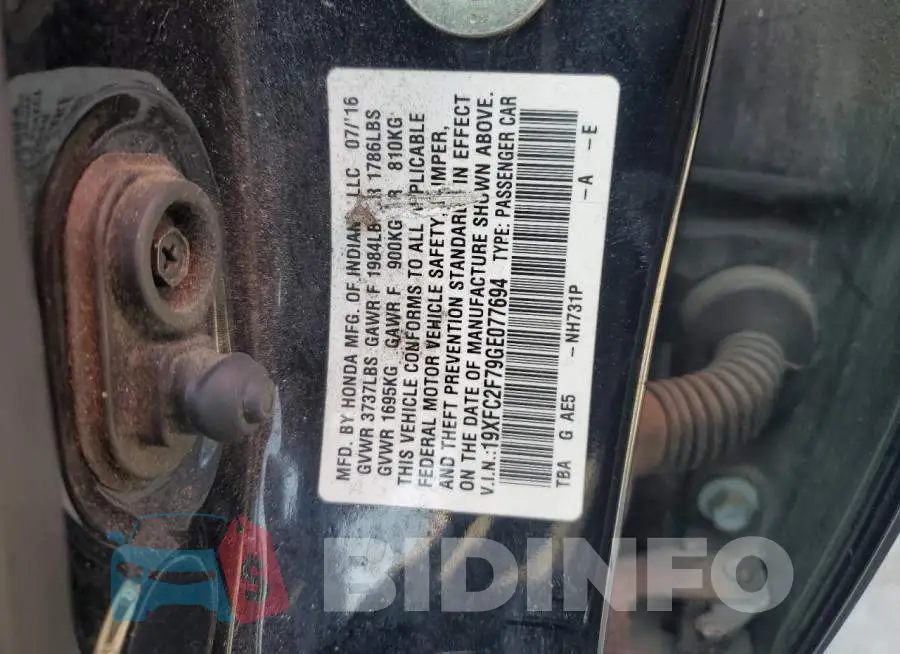 19XFC2F79GE077694 Photo# 12