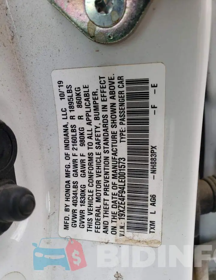 19XZE4F94LE001573 Photo# 13