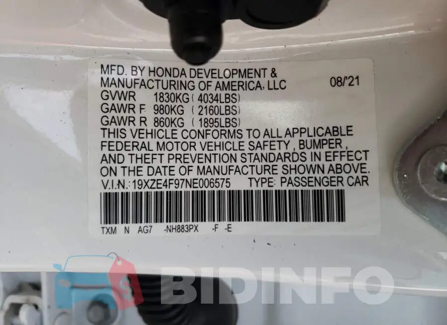 19XZE4F97NE006575 Photo# 13