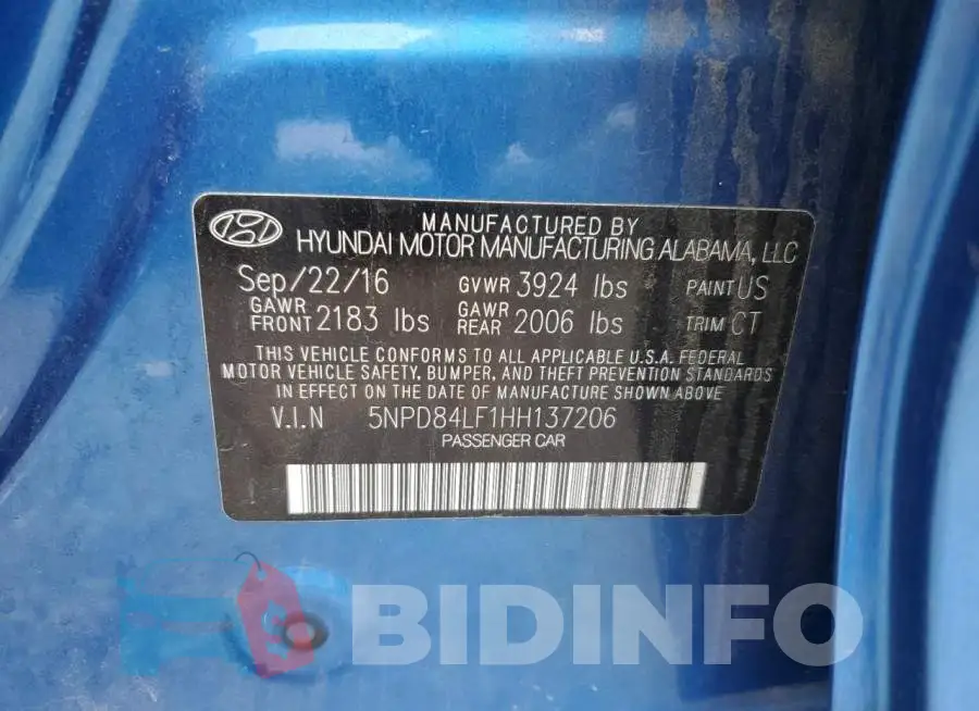 5NPD84LF1HH137206 Photo# 12