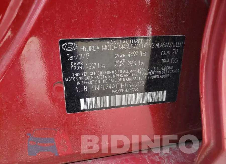 5NPE24AF1HH545133 Photo# 12