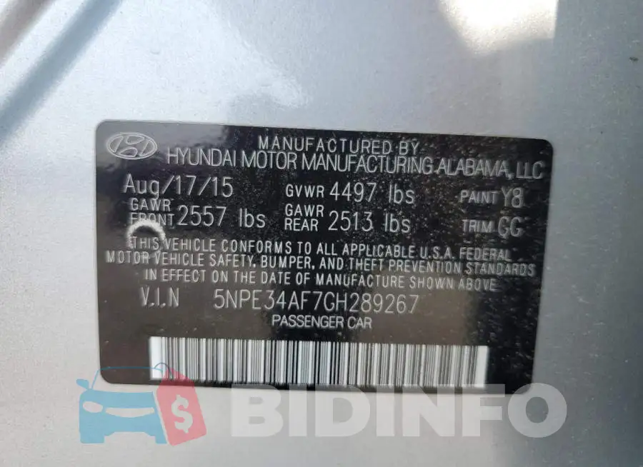 5NPE34AF7GH289267 Photo# 12