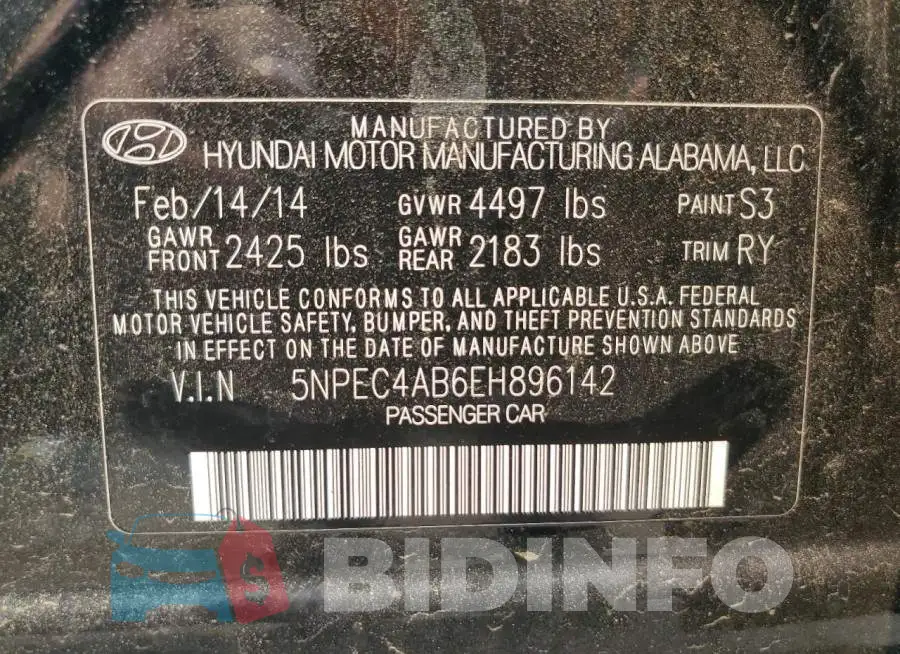 5NPEC4AB6EH896142 Photo# 13
