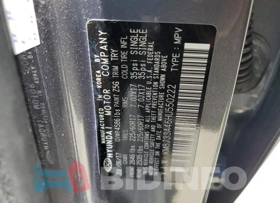 KM8J33A46HU550222 Photo# 13