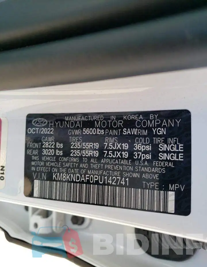 KM8KNDAF0PU142741 Photo# 14