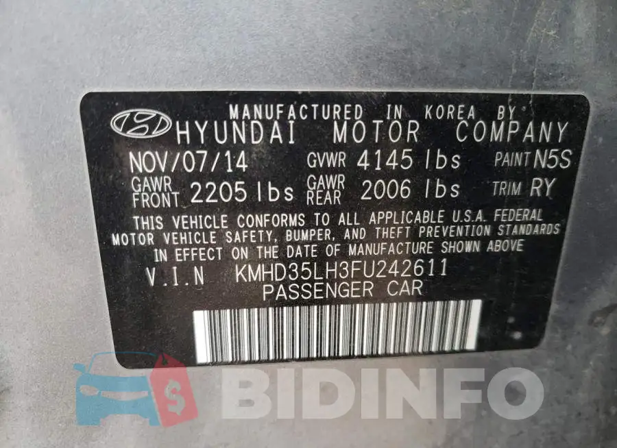 KMHD35LH3FU242611 Photo# 14