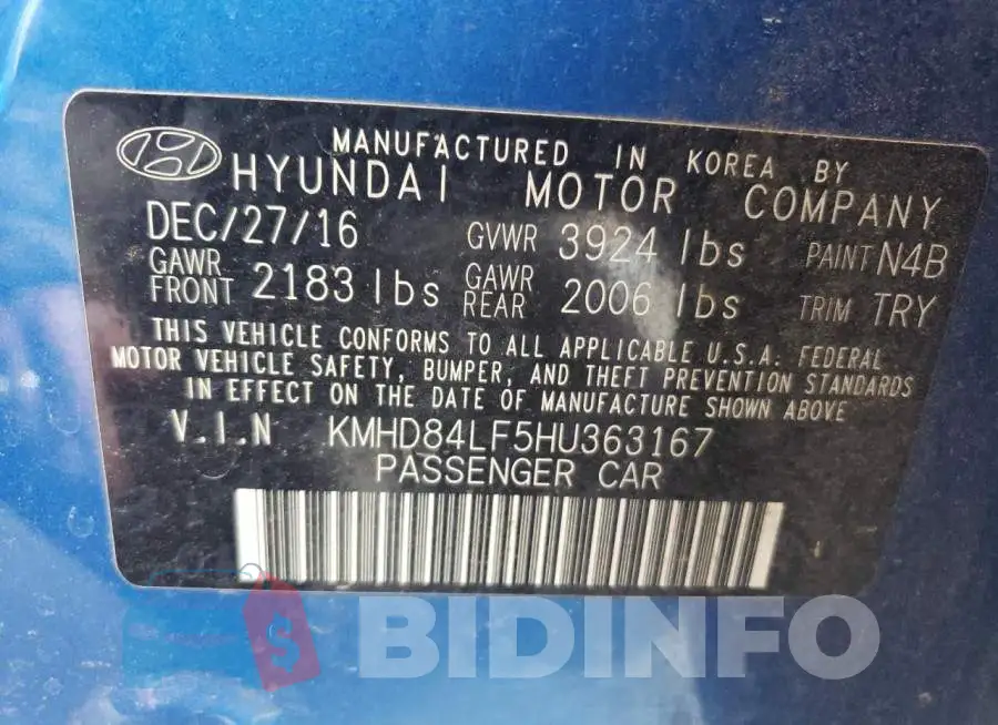 KMHD84LF5HU363167 Photo# 12