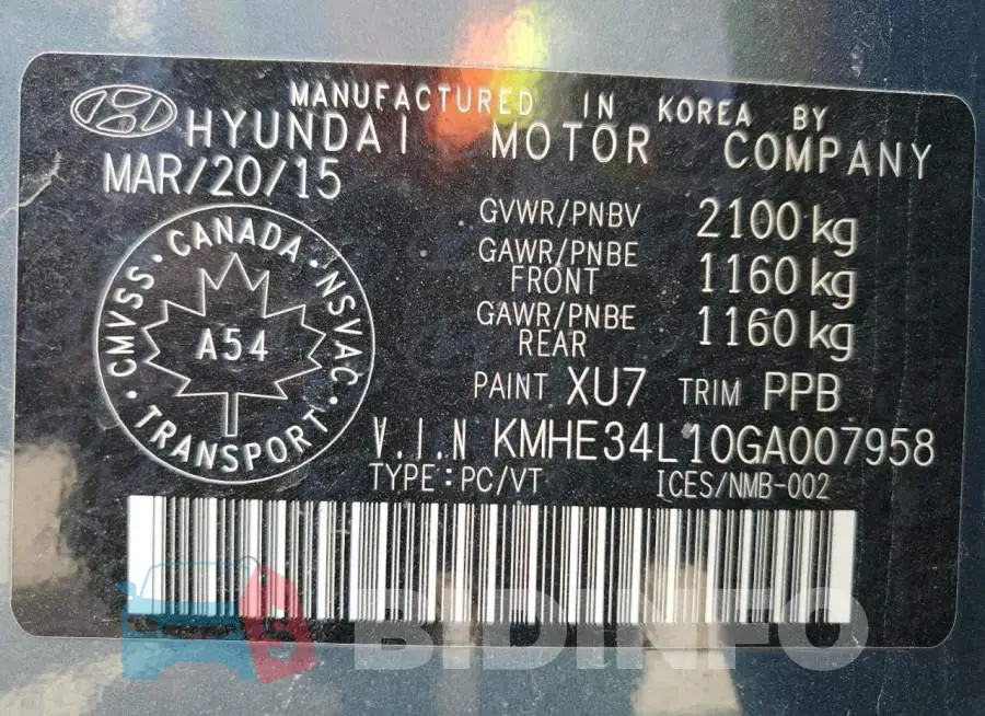 KMHE34L10GA007958 Photo# 13