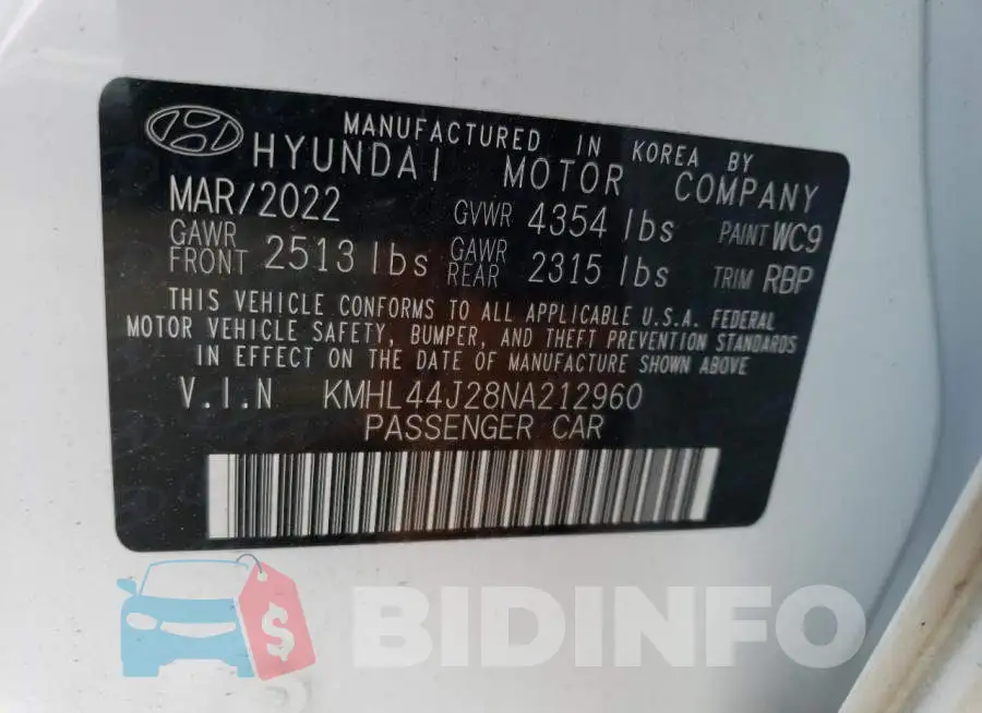 KMHL44J28NA212960 Photo# 13