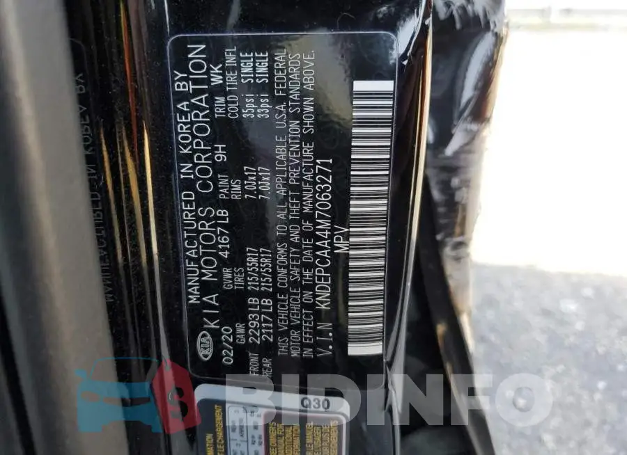 KNDEPCAA4M7063271 Photo# 13