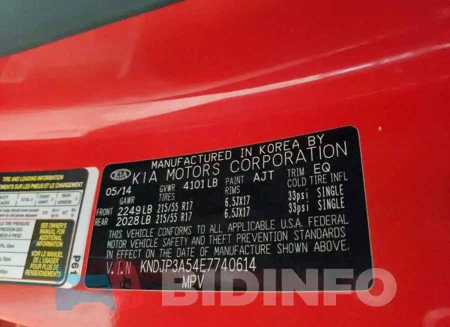 KNDJP3A54E7740614 Photo# 12