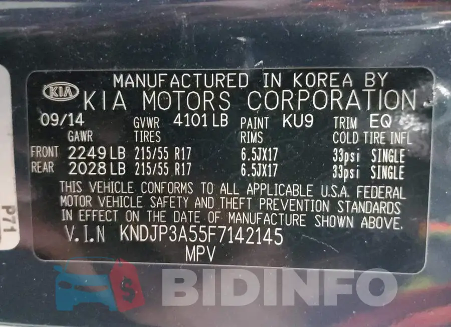 KNDJP3A55F7142145 Photo# 13